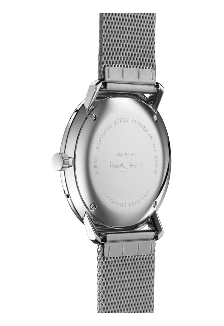 Max Bill Quartz Silver Dial / Stainless Steel Milanese Bracelet Silver Dial