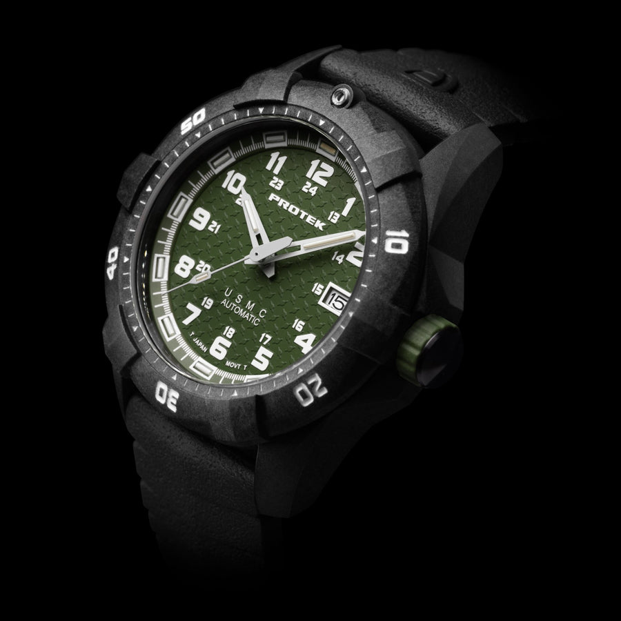 Carbon USMC Dive Green | Green dial (ProTek) Dial