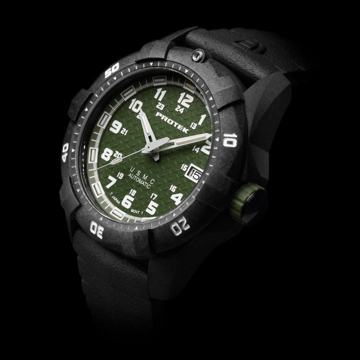 Carbon USMC Dive Green | Green dial (ProTek) Dial
