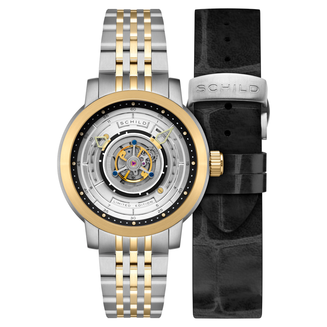 Heinrich Cyclone Tourbillon Limited Edition Silver / Steel & Gold Stainless Stee