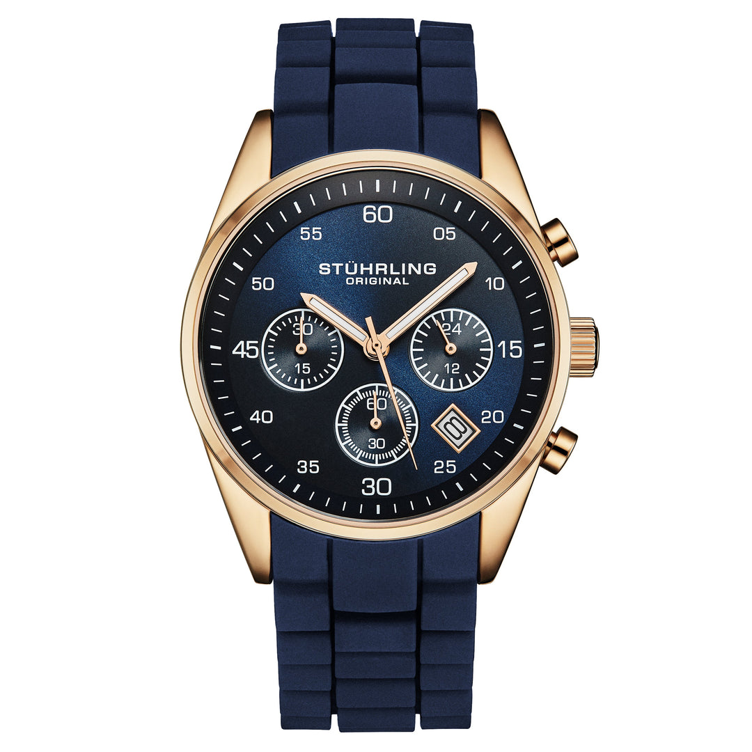 Tempo Chronograph 42mm Blue/Rose/Rubber | Blue Dial