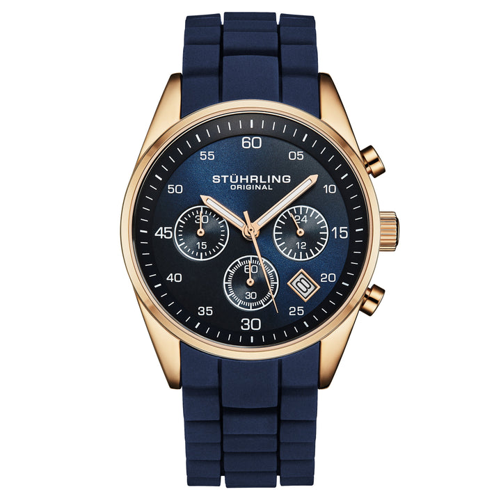 Tempo Chronograph 42mm Blue/Rose/Rubber | Blue Dial