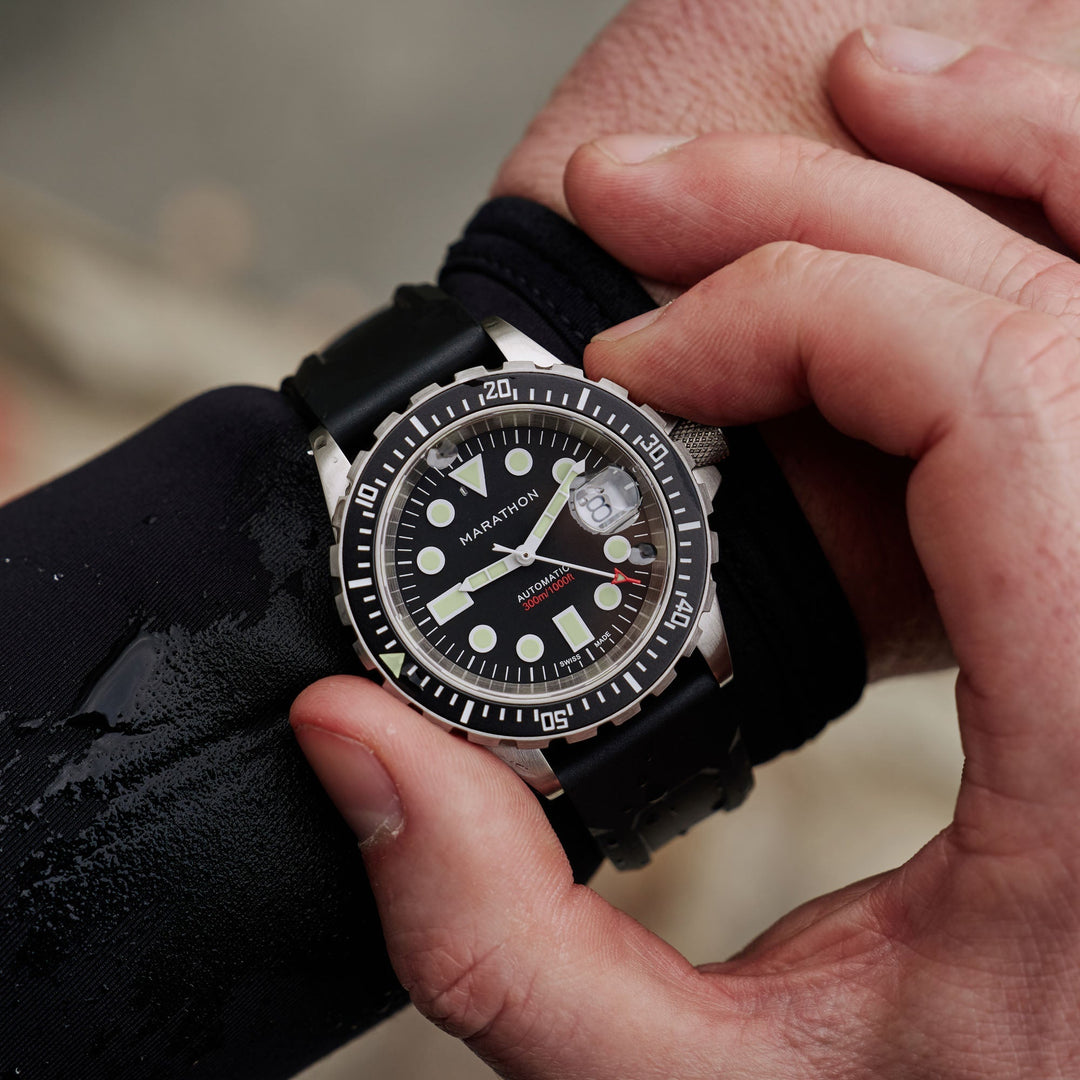 41mm OSAR-D Type I - Diver's Automatic 41mm OSAR-D ON RUBBER STRAP | Black Dial