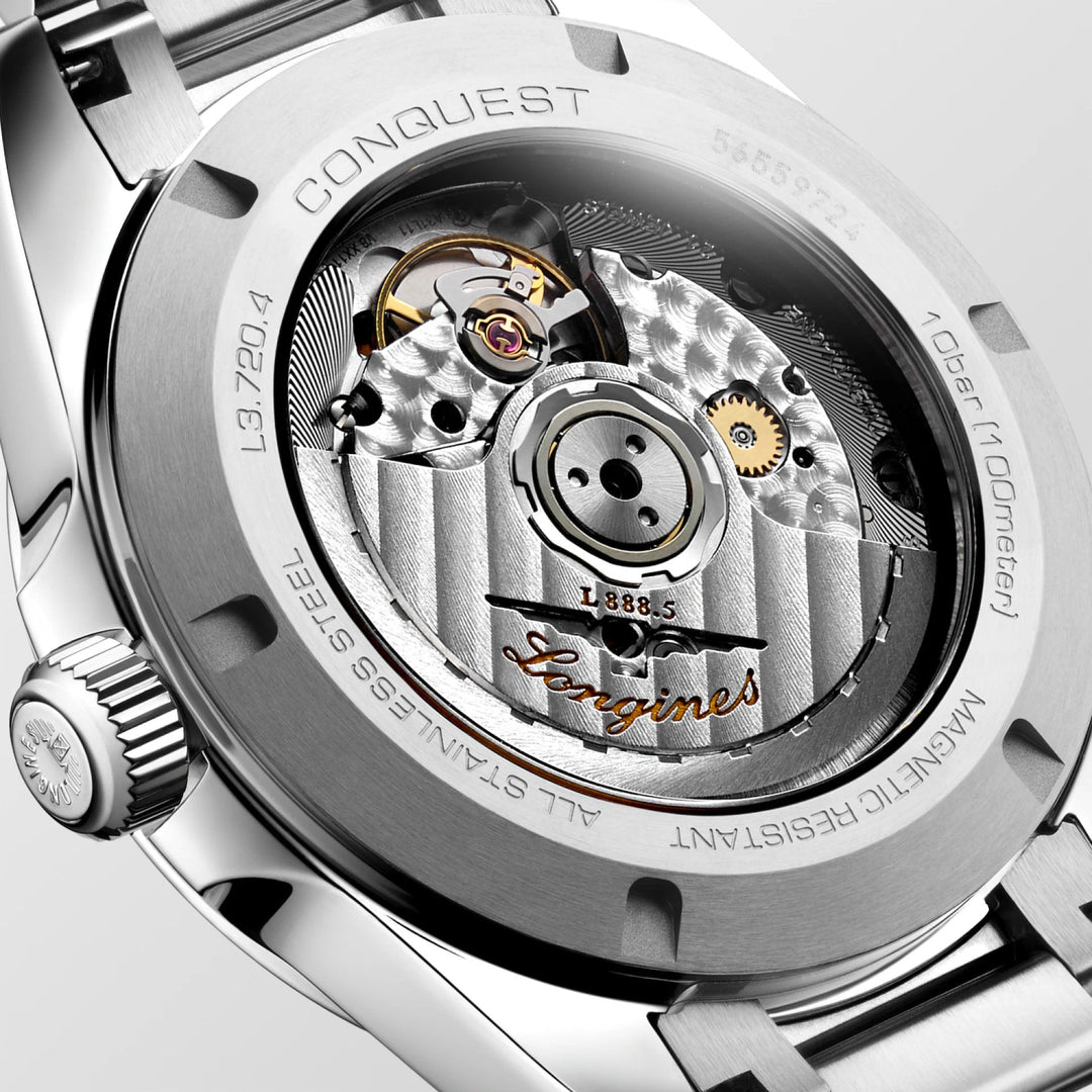 Conquest Silver/Silver Sunray Silver Dial