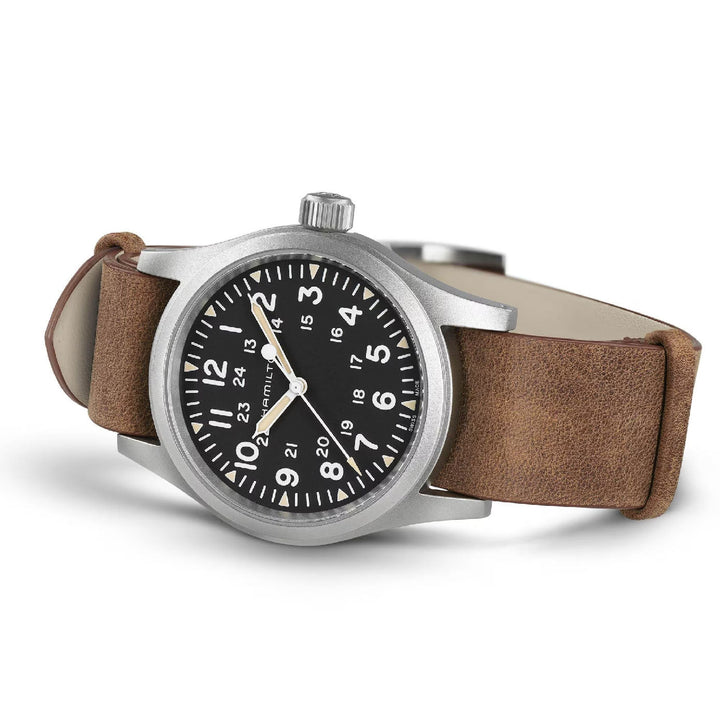 KHAKI FIELD Black / Leather Black Dial
