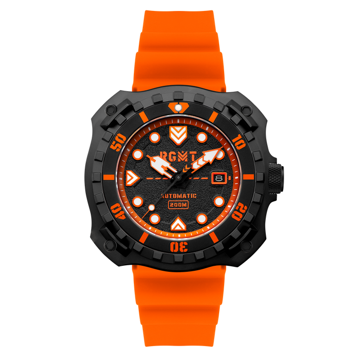 Minesweep Automatic Black & Orange / Silicone | Black Dial