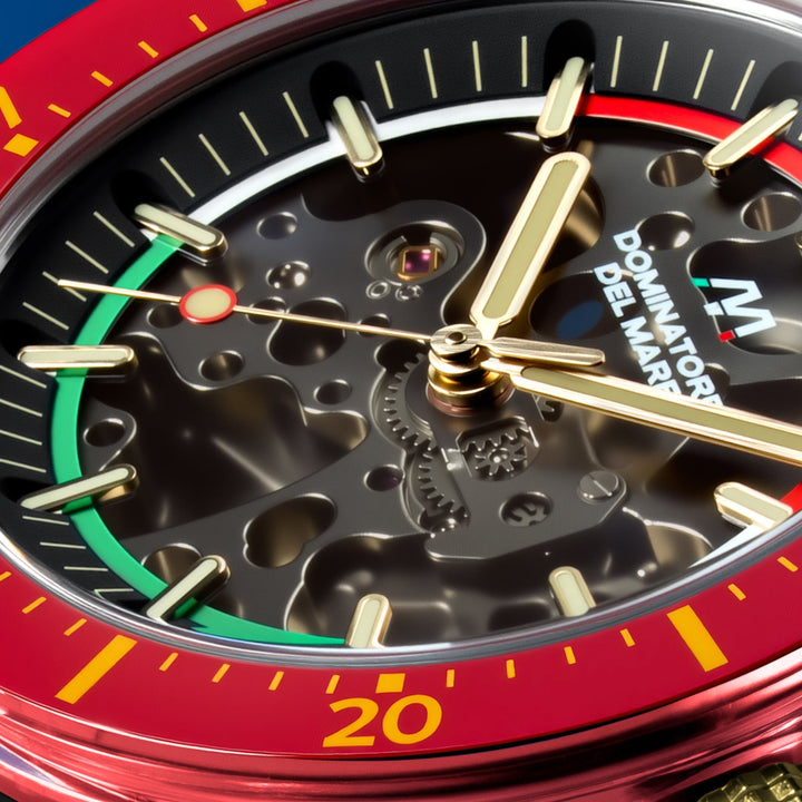Ortona Fiery Glow / Black Silicone Strap Blue Dial
