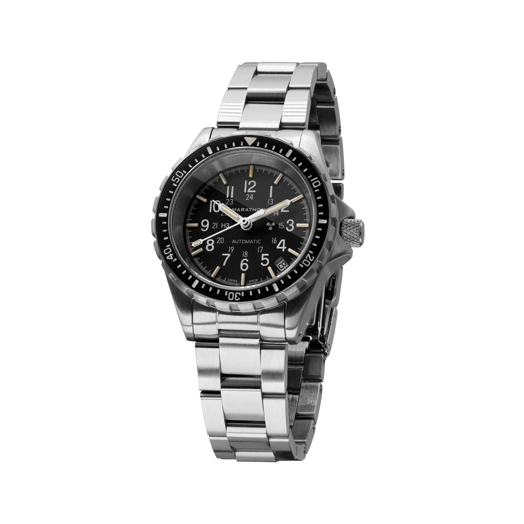Divers Auto Medium Search and Rescue Black NGM/Steel Bracelet Matte Black Dial