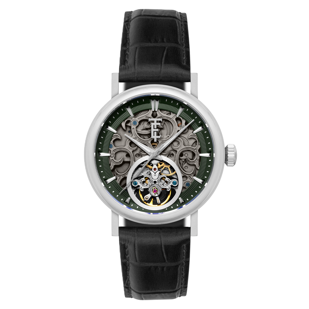 Beaufort Sage Face  / Black Leather Strap Green Dial