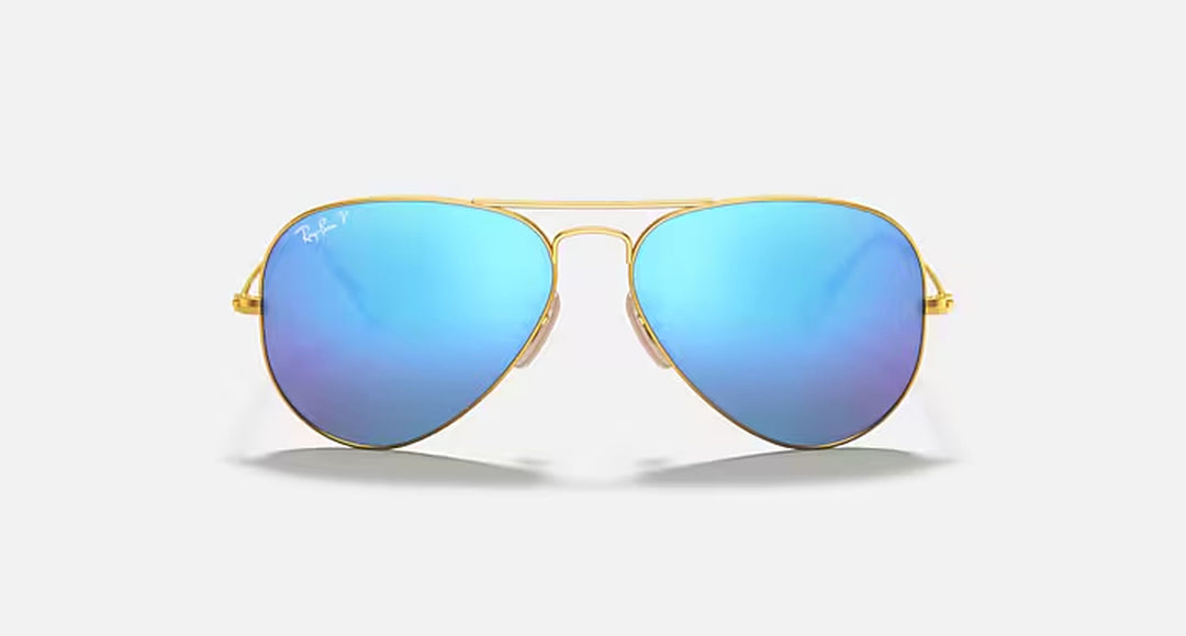 AVIATOR FLASH LENSES MENS / MATTE GOLD - BLUE MIRROR POLAR |  Dial