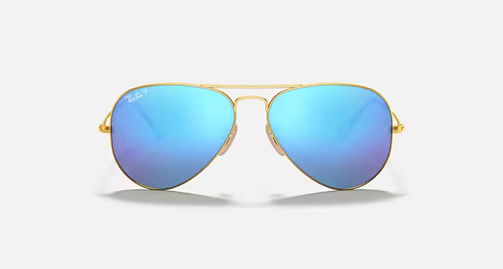 AVIATOR FLASH LENSES MENS / MATTE GOLD - BLUE MIRROR POLAR |  Dial