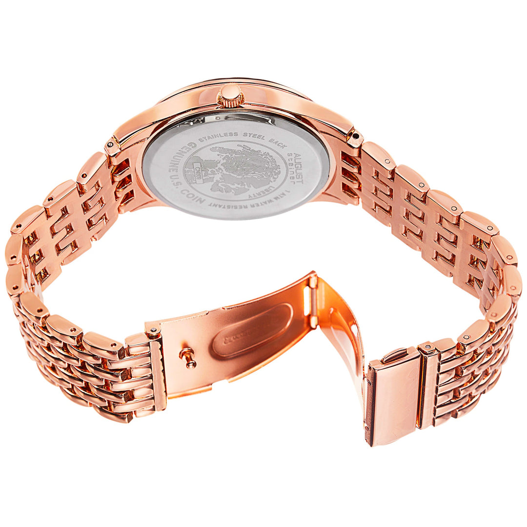 Coin Rose Gold Tone/Rose Gold Flashed Alloy/Alloy | Black Dial