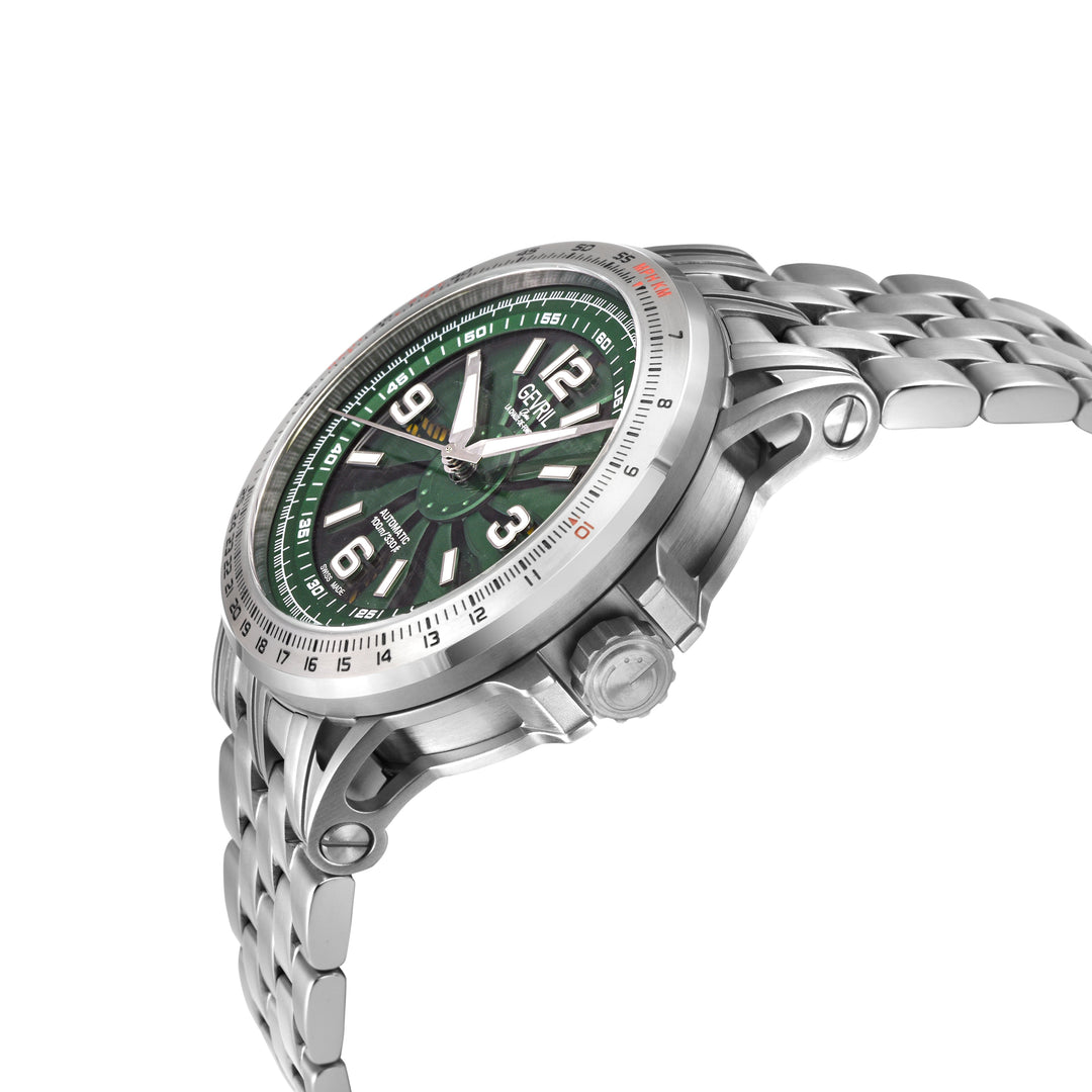 Wind Master Automatic Gevril Men's Automatic Wind Master Green Dial Stainless St