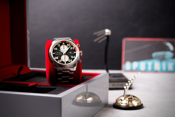 SPACE SPUTNIK BLACK / STAINLESS STEEL | Black Dial