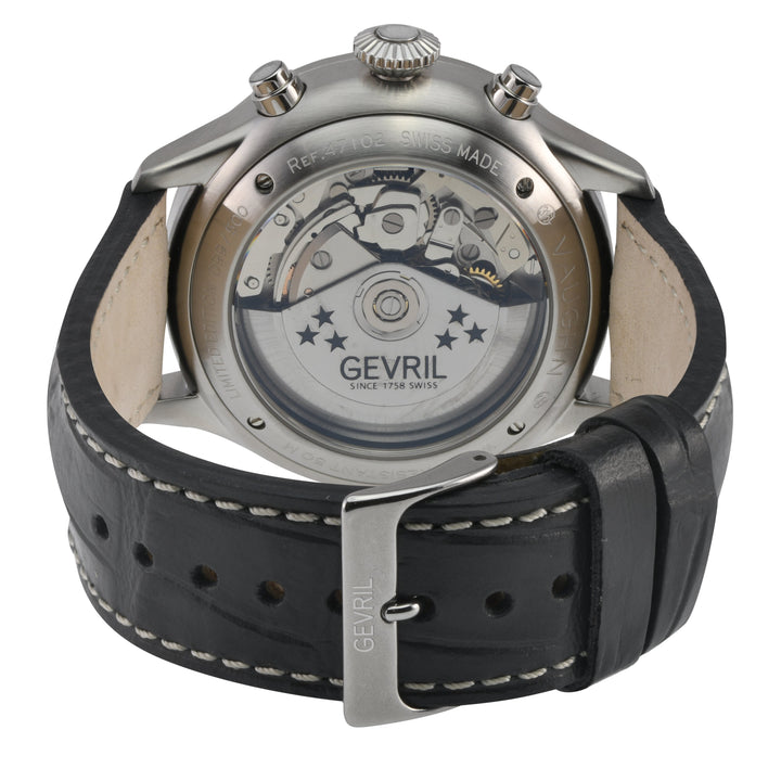 Vaughn Swiss automatic ETA 7750 pilot chronograph gray Dial, Italian Leather Str