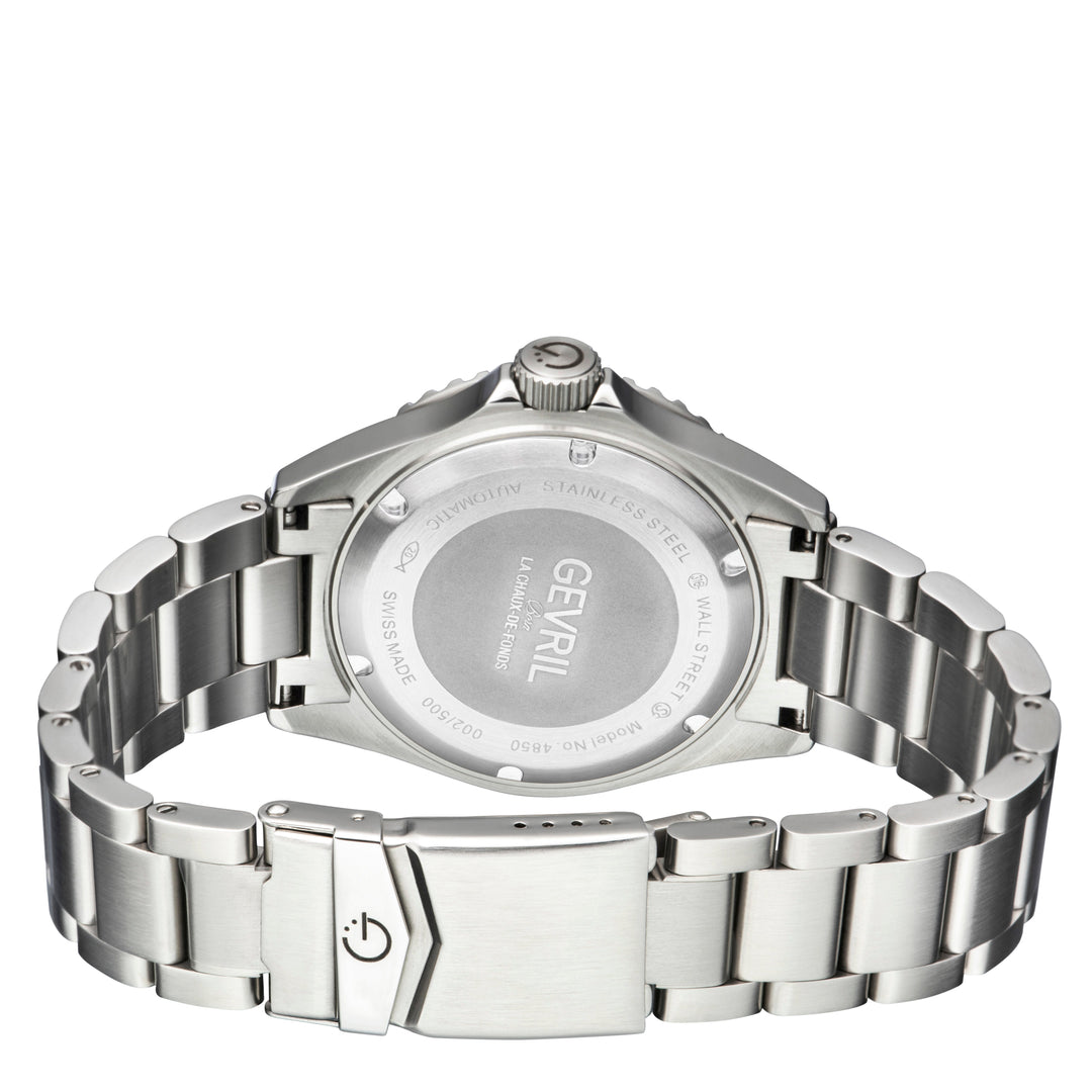 Wall Street Gevril Swiss Made SW200 Steel Rotating bezel Watch, 316L Case, Green