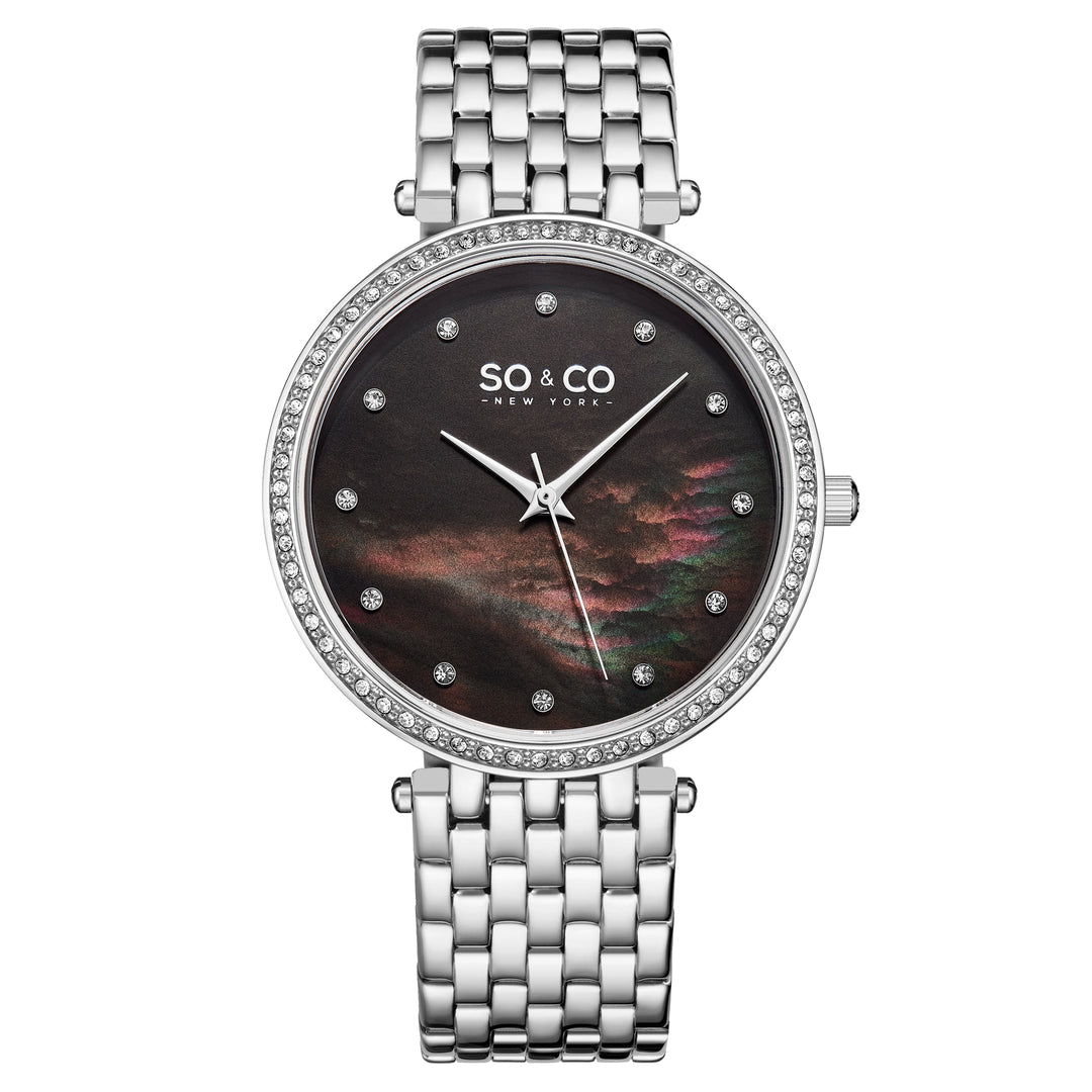 Madison 5334 Black Mother-of-pearl/ Silver Bracelet | Mother of Pearl Dial