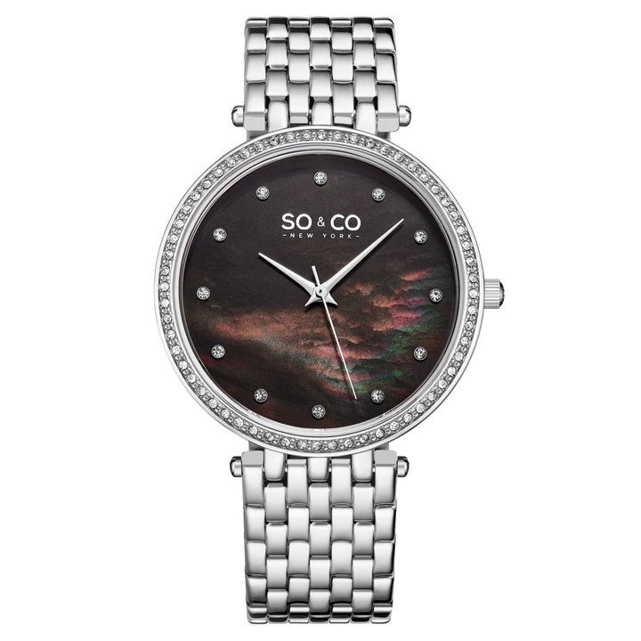 Madison 5334 Black Mother-of-pearl/ Silver Bracelet | Mother of Pearl Dial