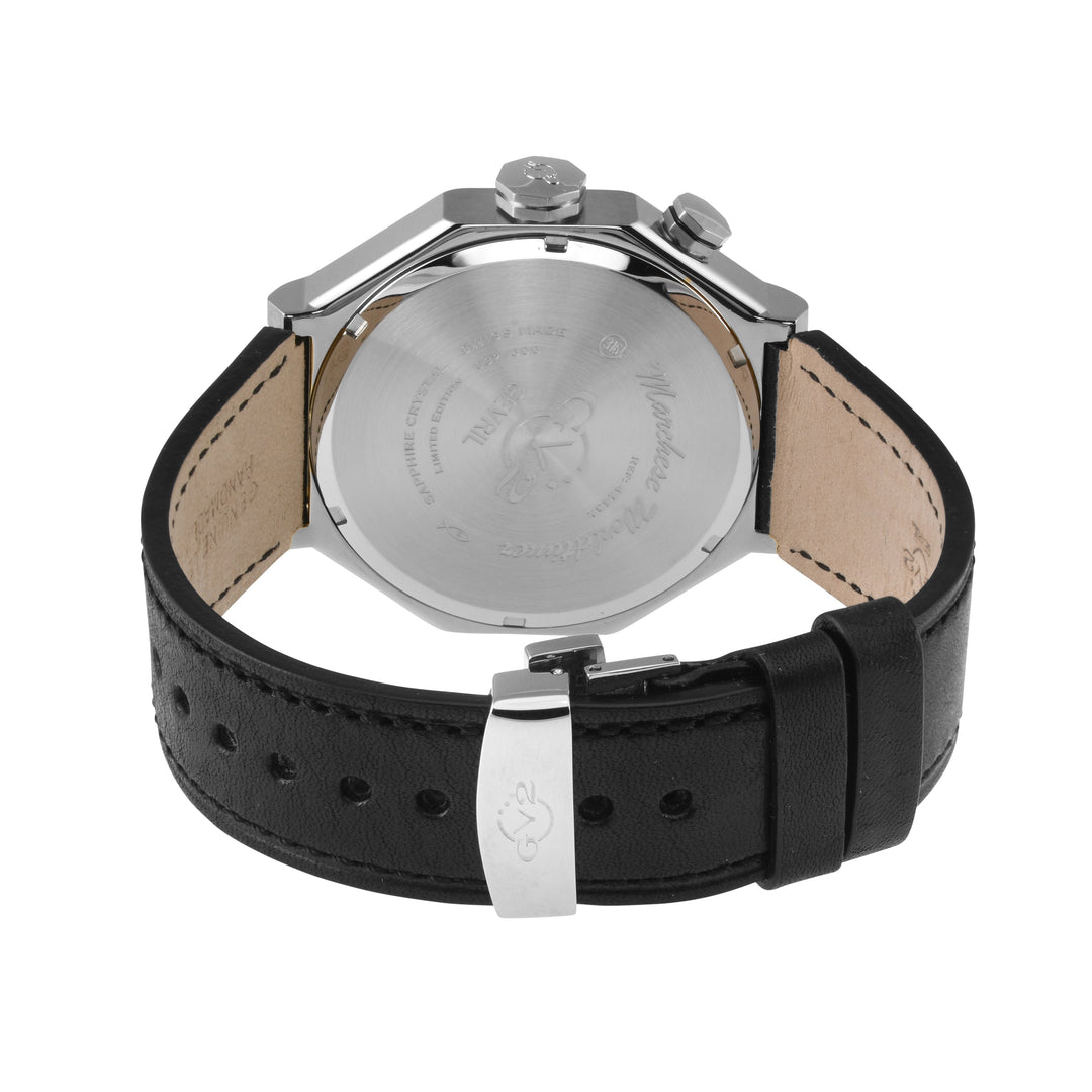 Marchese GV2 Men's Marchese Stainless Steel Case, Black Dial,  Genuine Italian B