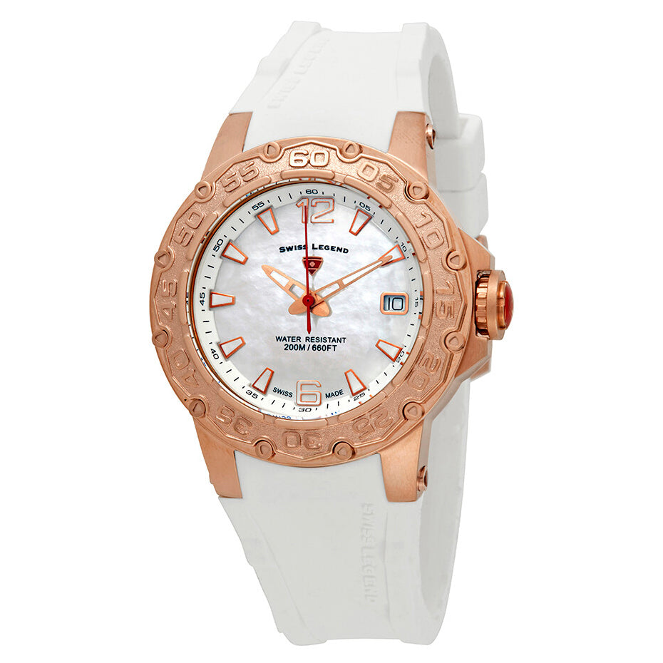 Legend Ultrasonic Ladies Silver & Rose Gold / Rubber | Silver Dial