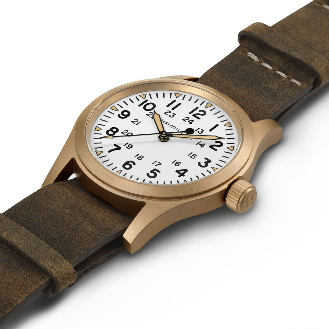 KHAKI FIELD White / Leather White Dial
