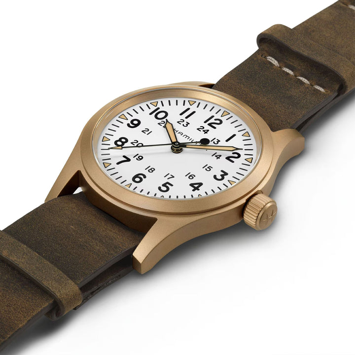 KHAKI FIELD White / Leather White Dial