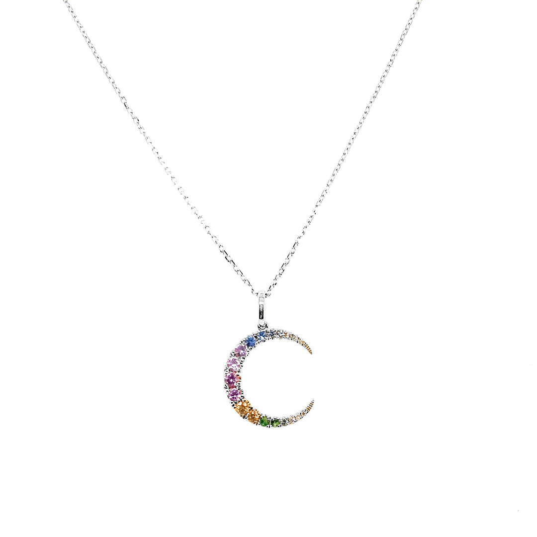 Rainbow Crescent Necklace