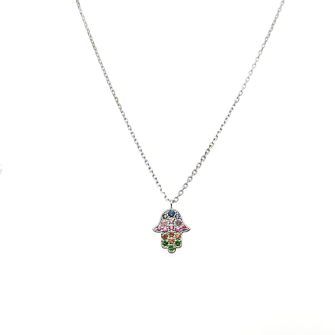 Rainbow Hamsa Necklace