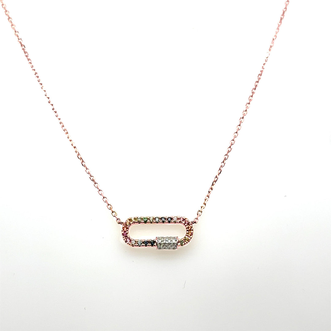 Rainbow Paperclip Necklace