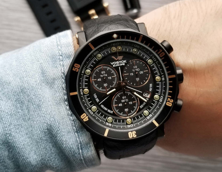 Lunokhod Black Dial / Black Leather Black Dial