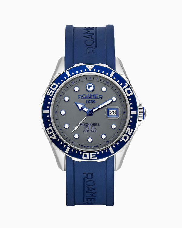 Rockshell Mark III Scuba Blue dial, blue rubber strap Grey Dial