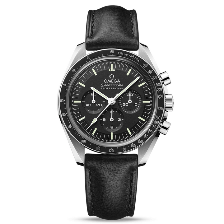 Speedmaster Moonwatch Professional Co-Axial Steel on Leather Strap / Sapphire Gl
