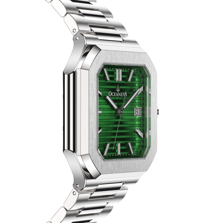 Tenuis Ultra-Thin Automatic Watch – Green/Silver