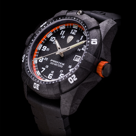 Carbon Dive CARBON CASE/BLACK&ORANGE DIAL/BLACK STRAP | Black Dial