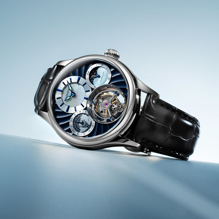 Celestial Huggins Tourbillon Mechanical Limited Edition Blue / Genuine Leather B