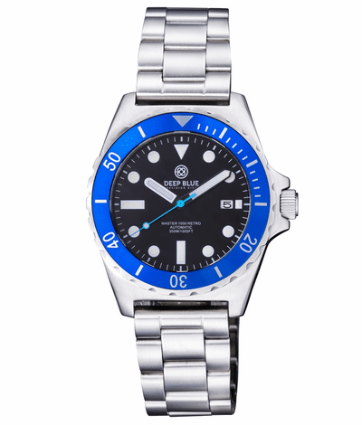 Master 1000 Retro Collection 44mm Black / Blue Stainless | Black Dial