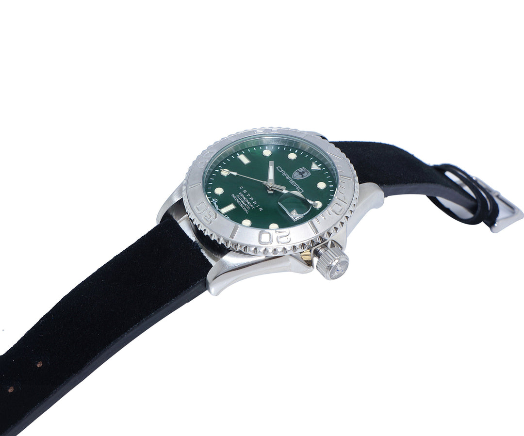 Catania MOP Silvertone-Green/ Black Green Mother-of-Pearl Dial
