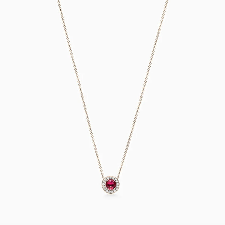 Ruby Halo Necklace