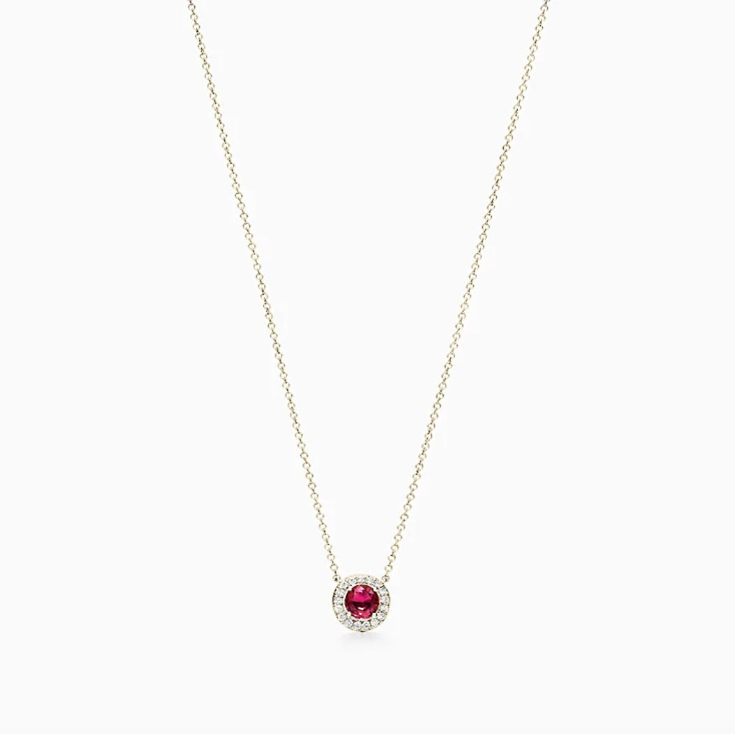 Ruby Halo Necklace