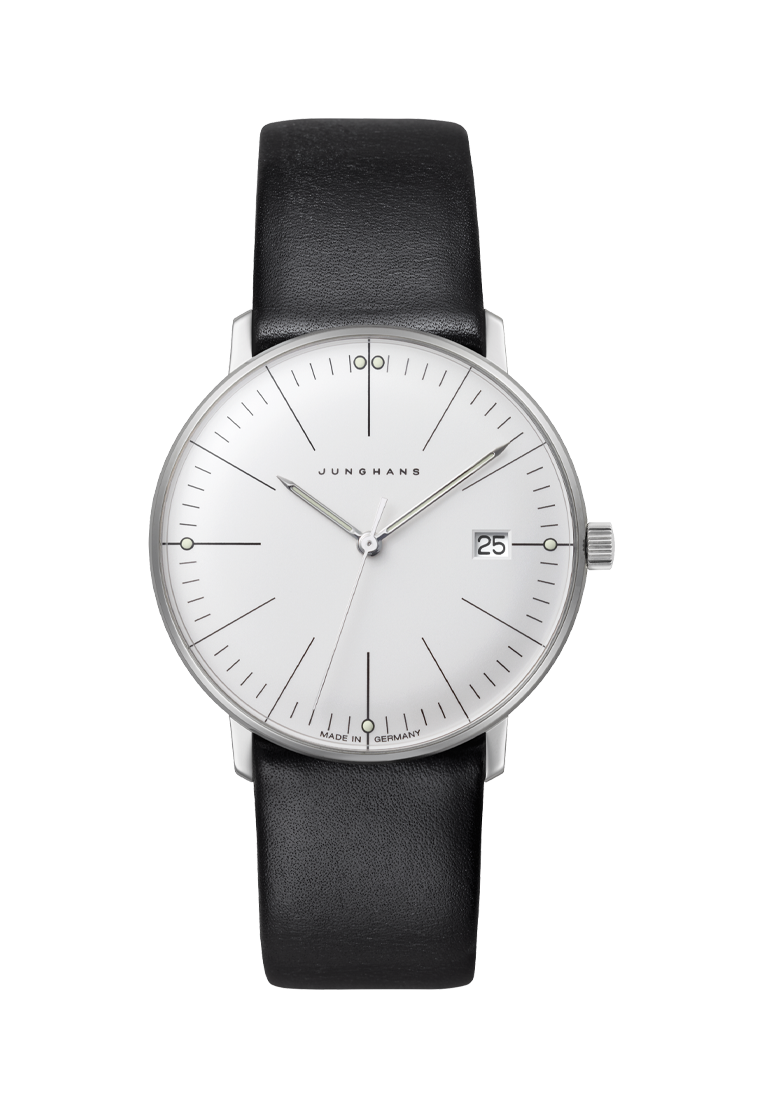 Max Bill Damen Silver Dial / Black Leather Strap Silver Dial