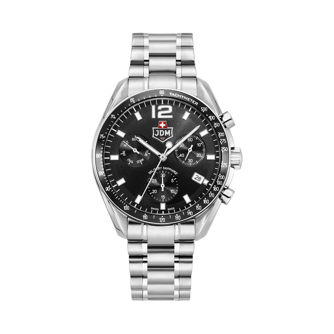 Swiss Precision Black /steel barecelet Black Dial
