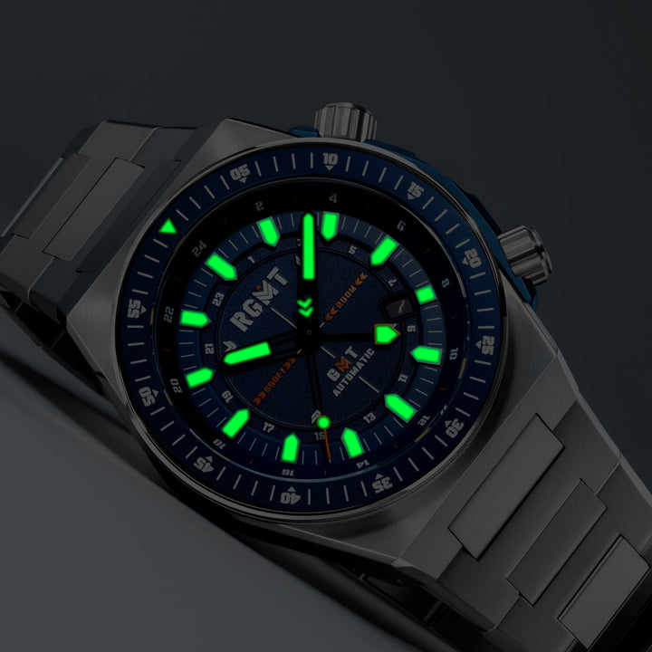 Marksman GMT Automatic Blue  / Stainless Steel | Blue Dial
