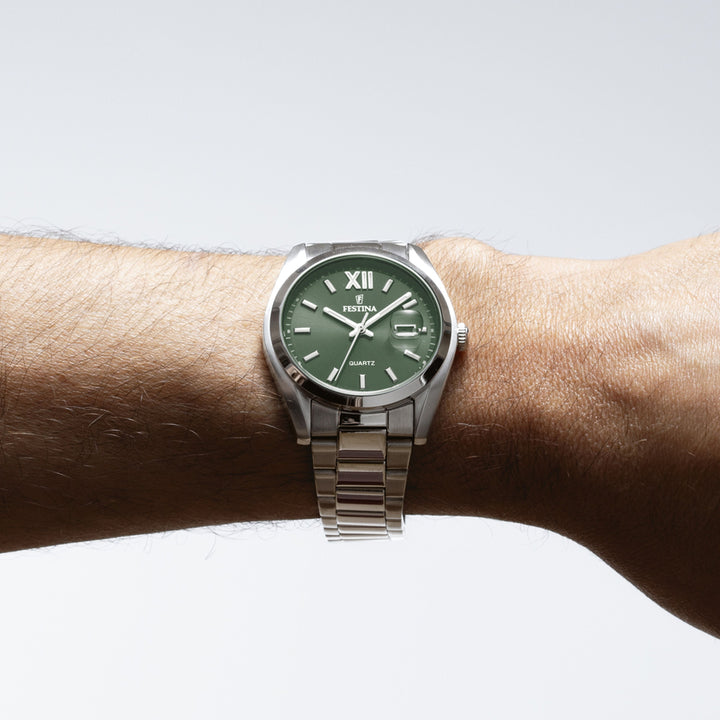 Acero clasico Green / Stainless Steel Green Dial