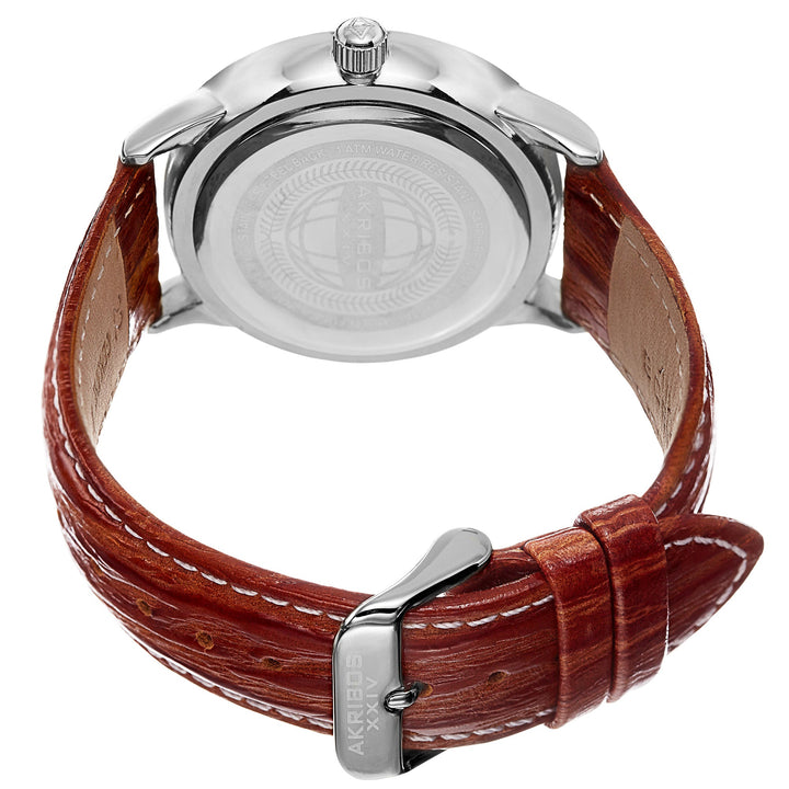 Omni Silver Tone/Silver Tone Alloy/Leather | Silver Dial