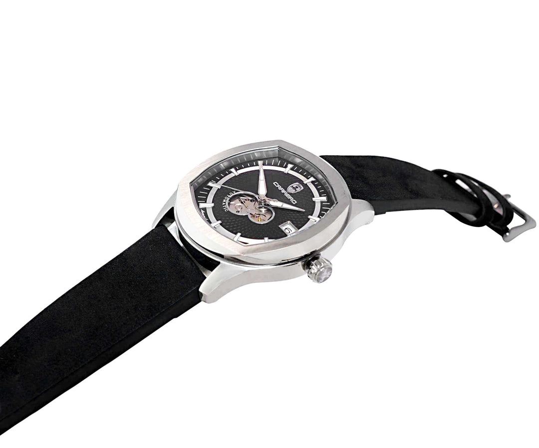 AEQUILUX SILVER TONE-BLACK /BLACK | Black Dial