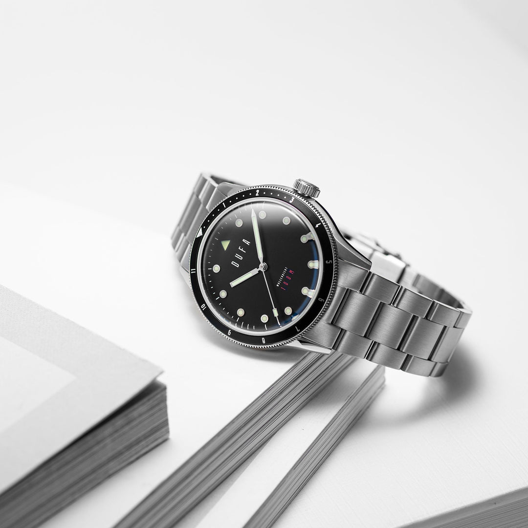 TAUCHEN MECA QUARTZ Black / Stainless Steel | Black Dial