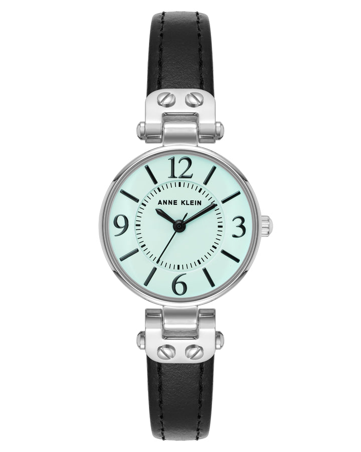 Anne Klein 34mm / Black / Aqua | Aqua Dial