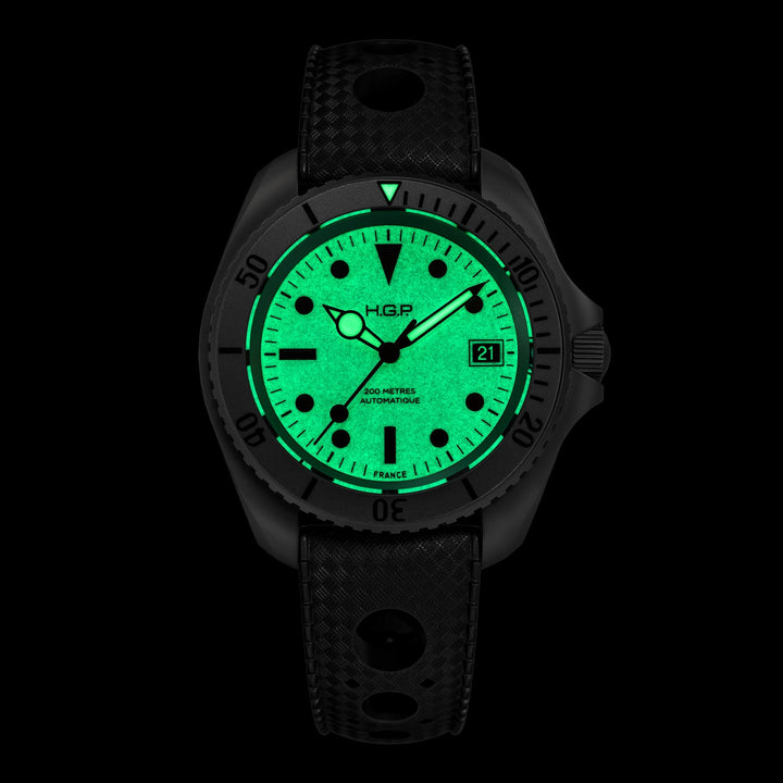 Night Diver 200M Automatic Full-Lume Diving Watch | Yellow Dial