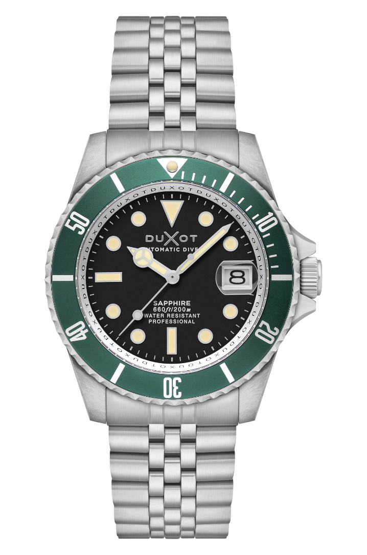 Atlantica Diver Automatic Black & Green / Stainless Steel | Black Dial
