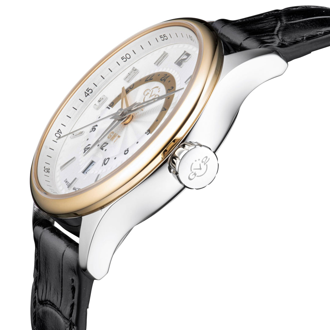 Giromondo GV2 By Gevril Giromondo Swiss Made GMT two tone watch | Blue Dial